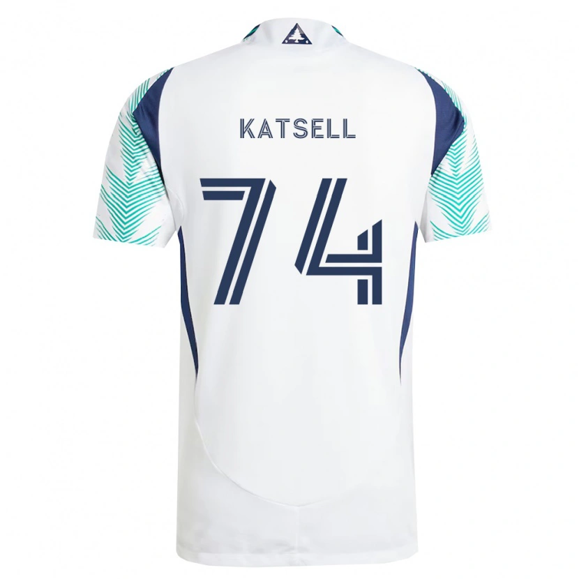 Danxen Kinder Levi Katsell #74 Weiß Marineblau Hellgrün Auswärtstrikot Trikot 2026/27 T-Shirt