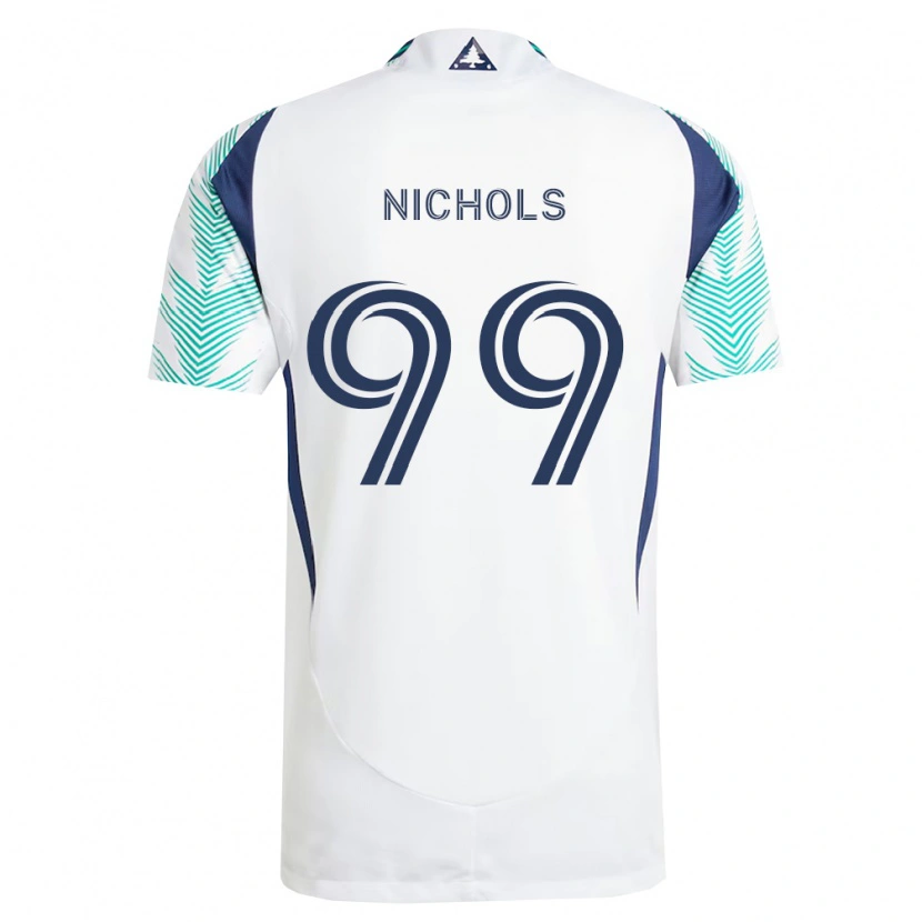 Danxen Kinder Robert Nichols #99 Weiß Marineblau Hellgrün Auswärtstrikot Trikot 2026/27 T-Shirt
