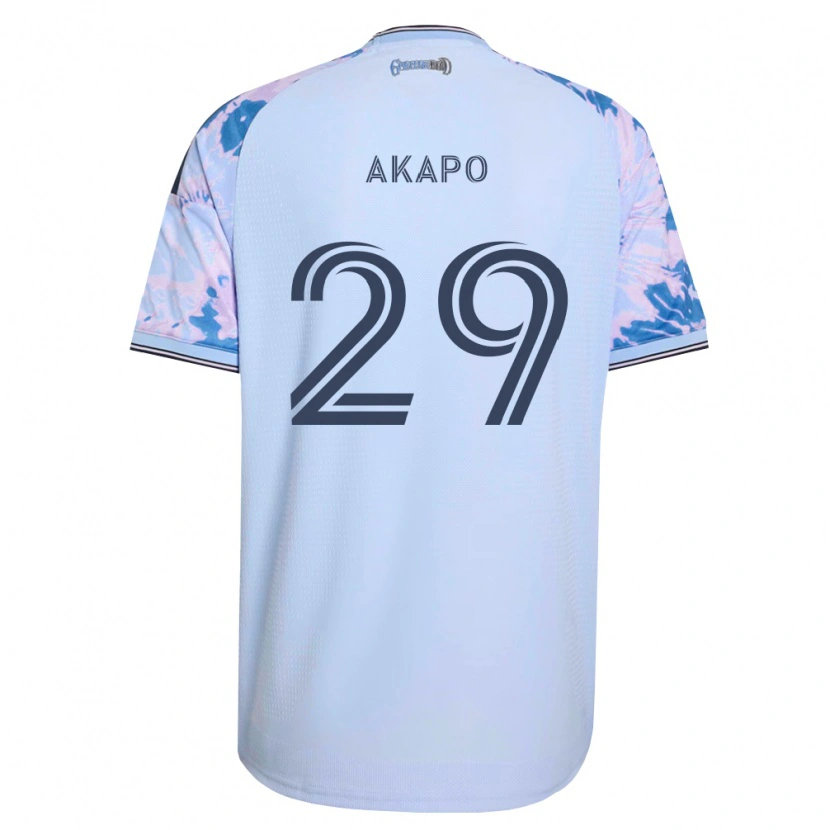 Danxen Kinder Carlos Akapo #29 Königsblau Weiß Schwarz Auswärtstrikot Trikot 2026/27 T-Shirt