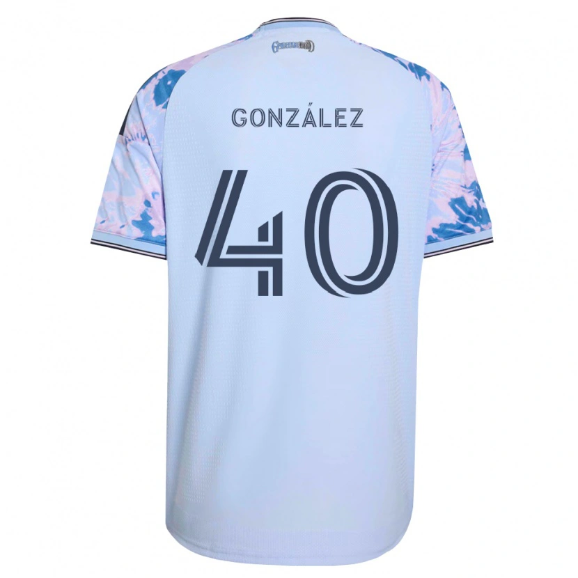 Danxen Kinder Jonathan González #40 Königsblau Weiß Schwarz Auswärtstrikot Trikot 2026/27 T-Shirt