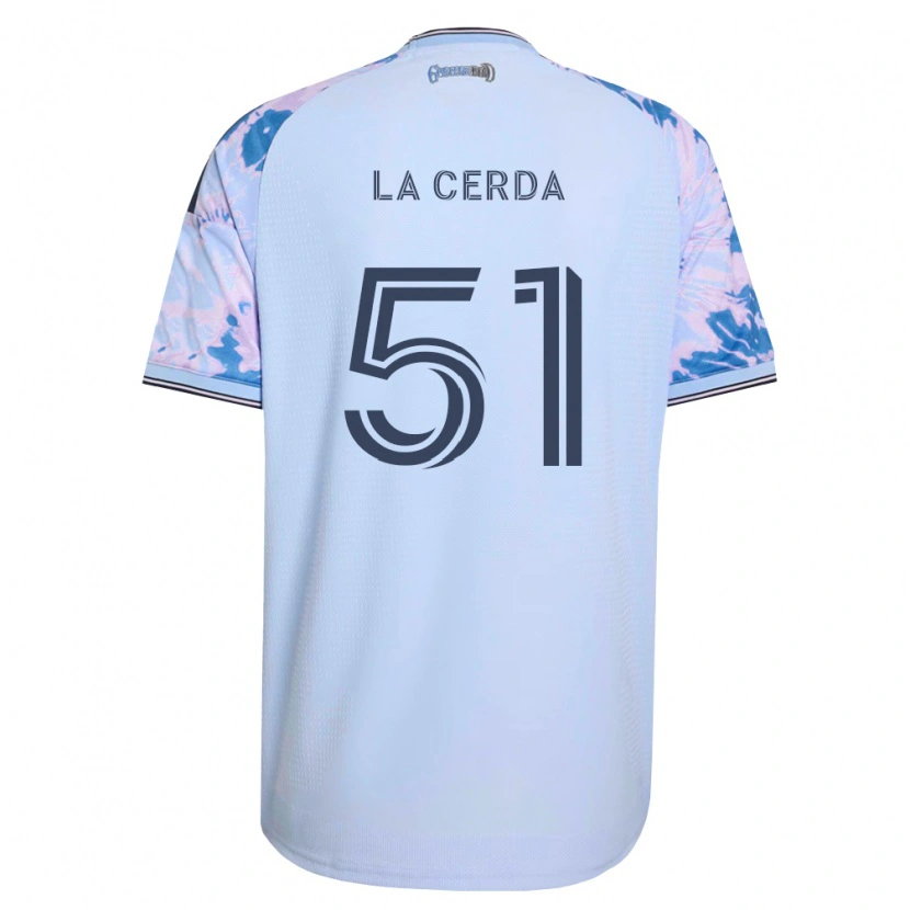 Danxen Kinder Eric De La Cerda #51 Königsblau Weiß Schwarz Auswärtstrikot Trikot 2026/27 T-Shirt
