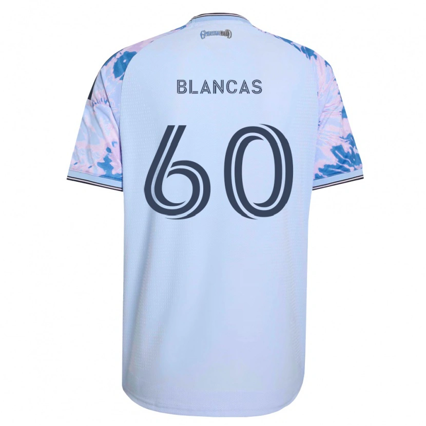 Danxen Kinder Eduardo Blancas #60 Königsblau Weiß Schwarz Auswärtstrikot Trikot 2026/27 T-Shirt