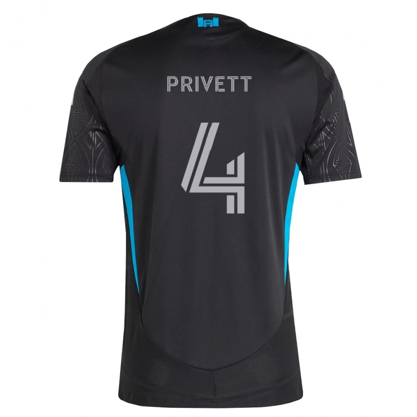 Danxen Kinder Andrew Privett #4 Schwarz Weiß Himmelblau Auswärtstrikot Trikot 2026/27 T-Shirt