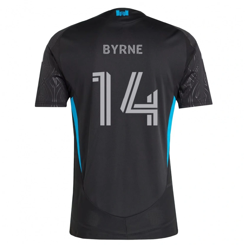 Danxen Kinder Nathan Byrne #14 Schwarz Weiß Himmelblau Auswärtstrikot Trikot 2026/27 T-Shirt