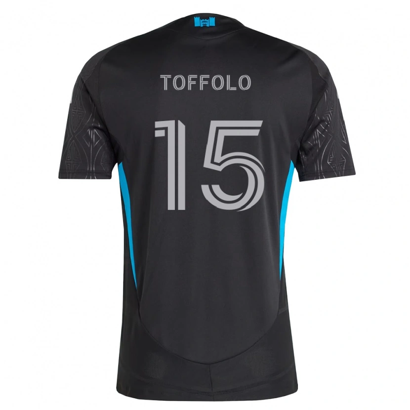 Danxen Kinder Harry Toffolo #15 Schwarz Weiß Himmelblau Auswärtstrikot Trikot 2026/27 T-Shirt