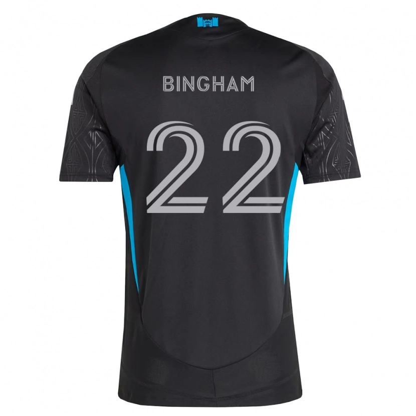 Danxen Kinder David Bingham #22 Schwarz Weiß Himmelblau Auswärtstrikot Trikot 2026/27 T-Shirt