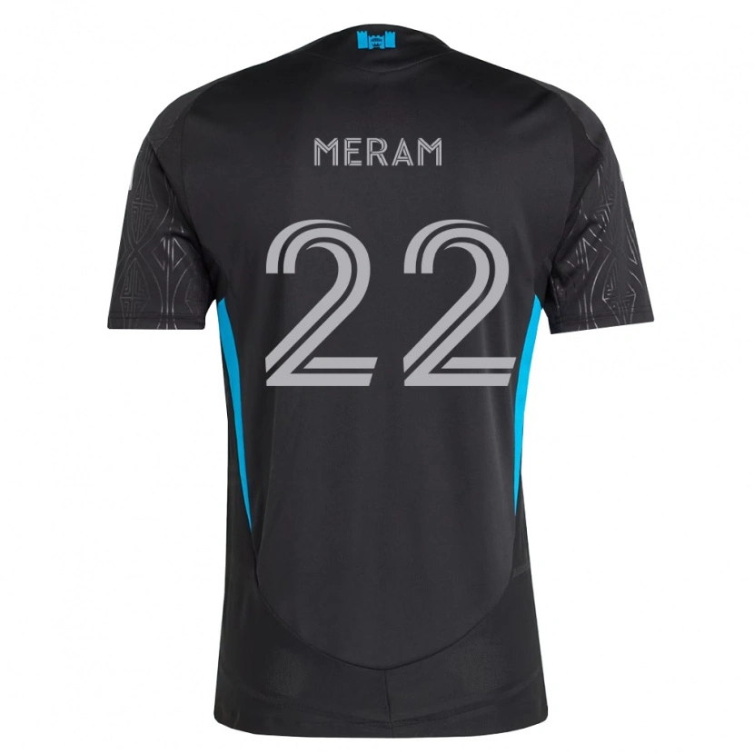 Danxen Kinder Justin Meram #22 Schwarz Weiß Himmelblau Auswärtstrikot Trikot 2026/27 T-Shirt