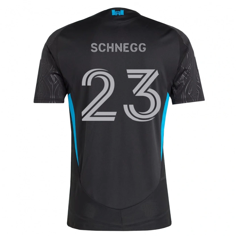 Danxen Kinder David Schnegg #23 Schwarz Weiß Himmelblau Auswärtstrikot Trikot 2026/27 T-Shirt