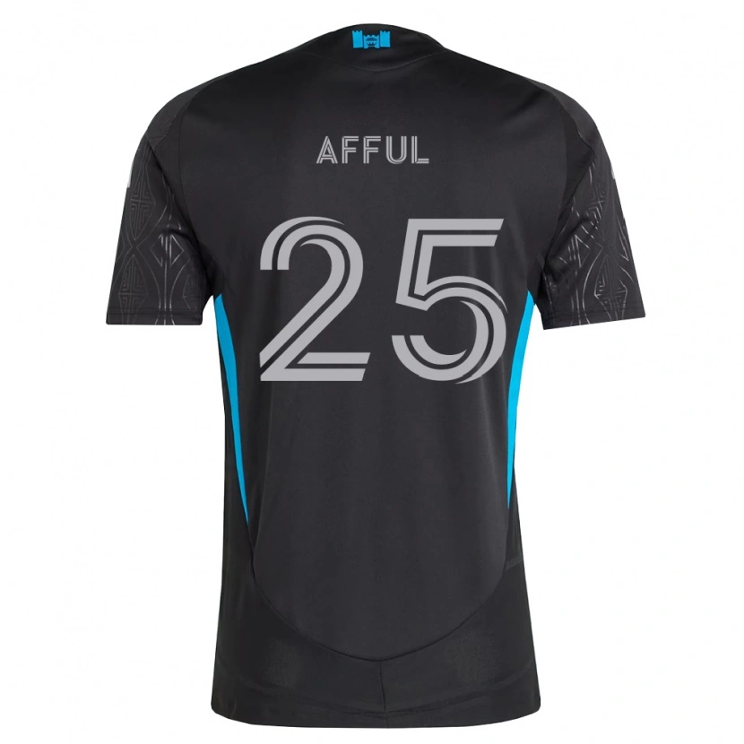 Danxen Kinder Harrison Afful #25 Schwarz Weiß Himmelblau Auswärtstrikot Trikot 2026/27 T-Shirt