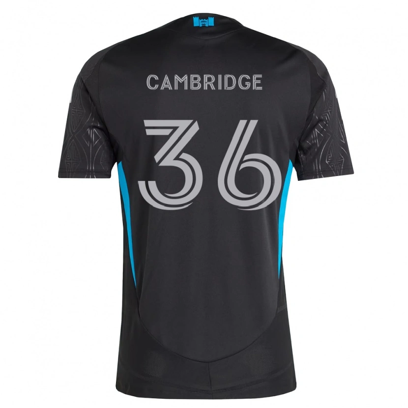Danxen Kinder Brandon Cambridge #36 Schwarz Weiß Himmelblau Auswärtstrikot Trikot 2026/27 T-Shirt