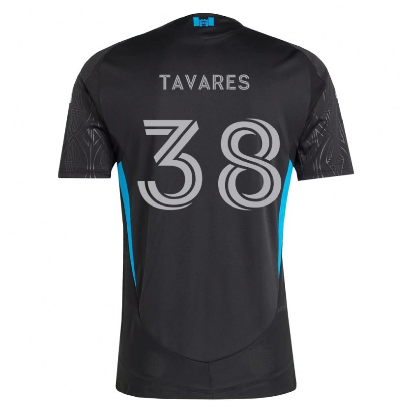 Danxen Kinder Iuri Tavares #38 Schwarz Weiß Himmelblau Auswärtstrikot Trikot 2026/27 T-Shirt