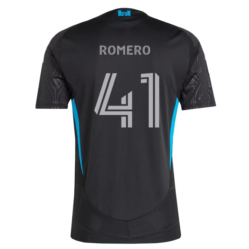 Danxen Kinder Brian Romero #41 Schwarz Weiß Himmelblau Auswärtstrikot Trikot 2026/27 T-Shirt