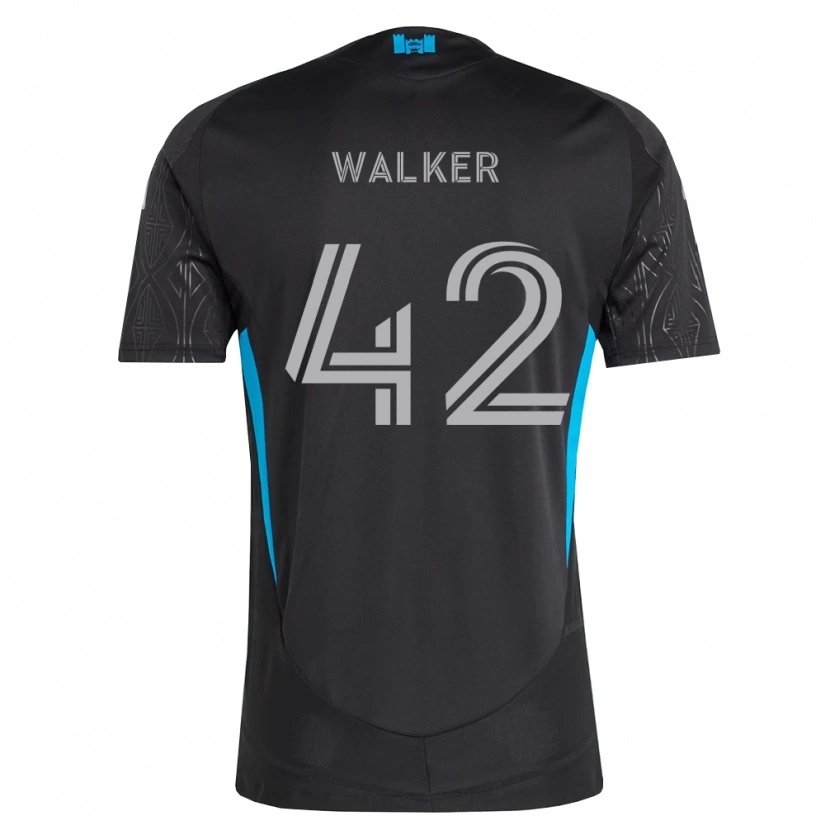 Danxen Kinder Isaac Walker #42 Schwarz Weiß Himmelblau Auswärtstrikot Trikot 2026/27 T-Shirt