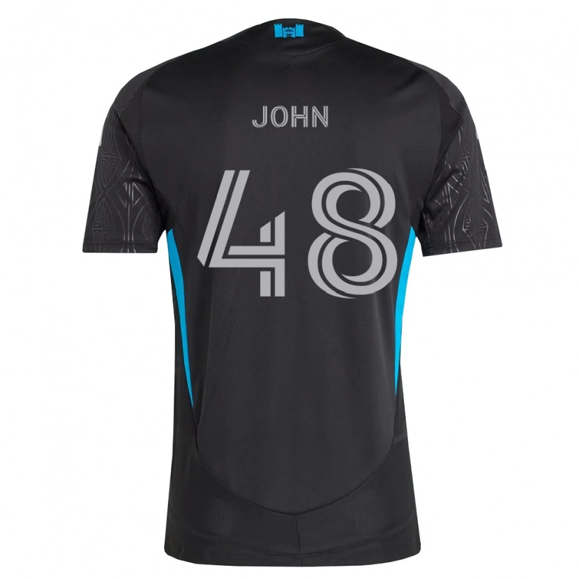 Danxen Kinder Aron John #48 Schwarz Weiß Himmelblau Auswärtstrikot Trikot 2026/27 T-Shirt