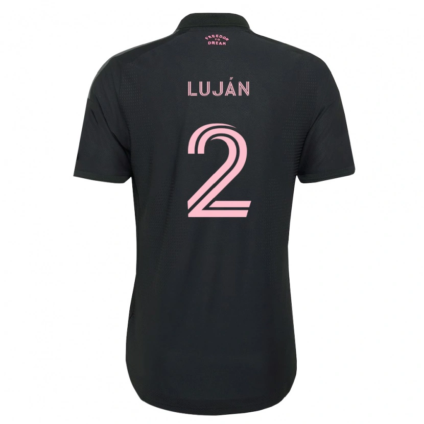 Danxen Kinder Gonzalo Luján #2 Pink Schwarz Weiß Auswärtstrikot Trikot 2026/27 T-Shirt