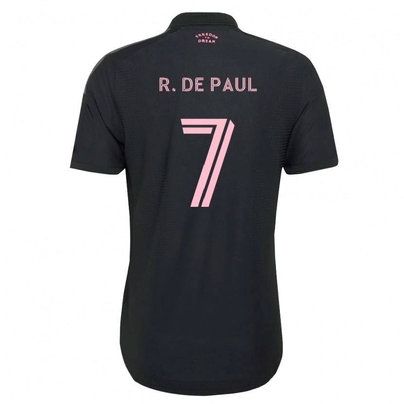 Danxen Kinder Rodrigo De Paul #7 Pink Schwarz Weiß Auswärtstrikot Trikot 2026/27 T-Shirt