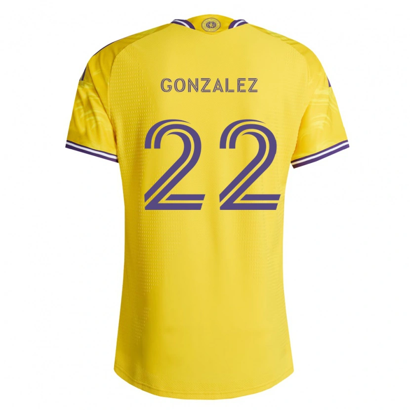 Danxen Kinder Gastón González #22 Gelb Violett Auswärtstrikot Trikot 2026/27 T-Shirt