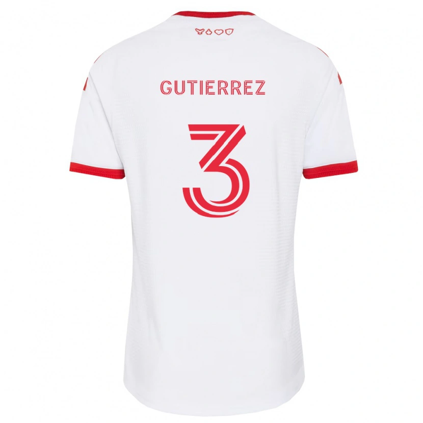 Danxen Kinder Cristián Gutiérrez #3 Weiß Rot Schwarz Auswärtstrikot Trikot 2026/27 T-Shirt