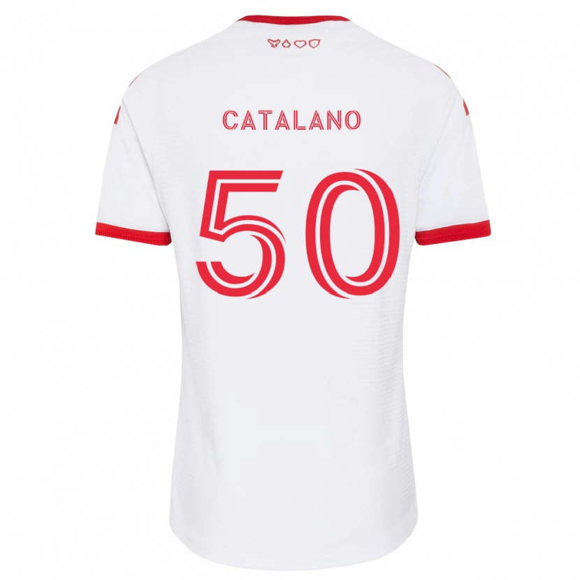 Danxen Kinder Gianluca Catalano #50 Weiß Rot Schwarz Auswärtstrikot Trikot 2026/27 T-Shirt