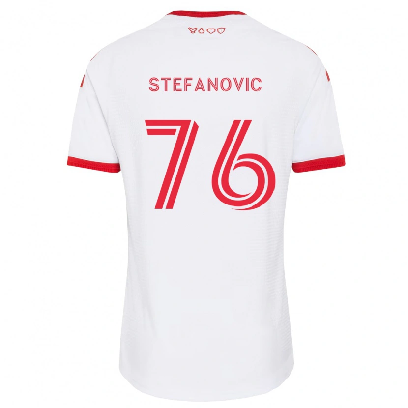 Danxen Kinder Lazar Stefanović #76 Weiß Rot Schwarz Auswärtstrikot Trikot 2026/27 T-Shirt