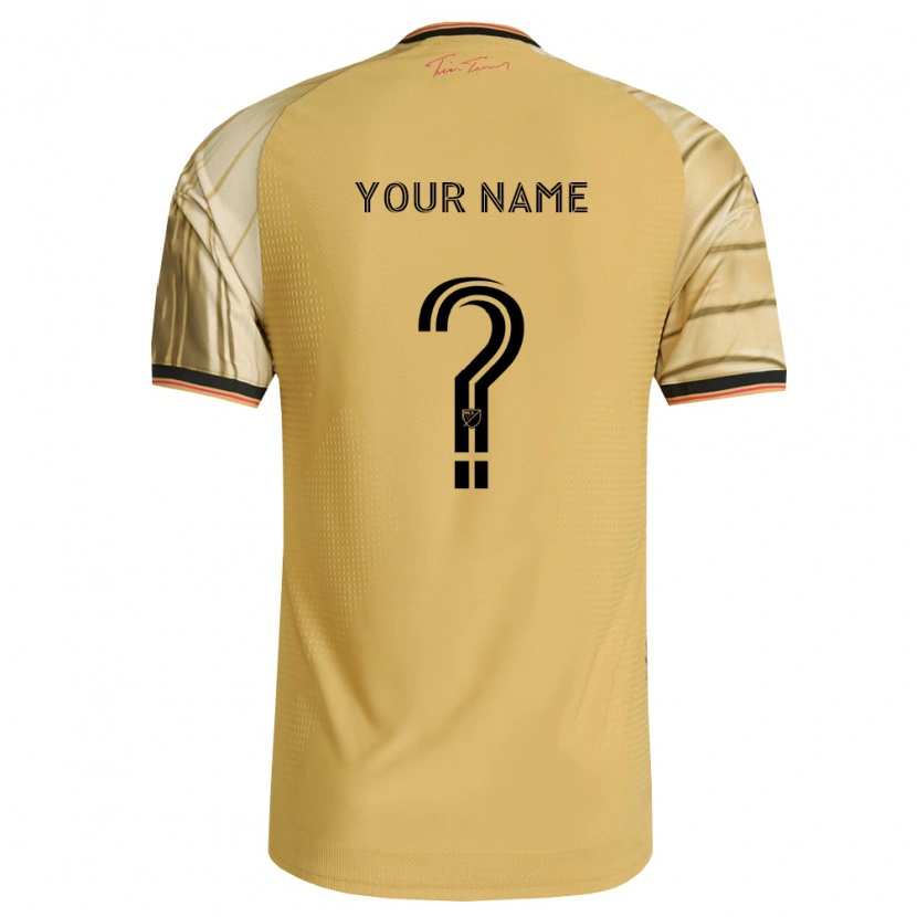 Danxen Kinder Ihren Namen #0 Braun Gelb Schwarz Auswärtstrikot Trikot 2026/27 T-Shirt
