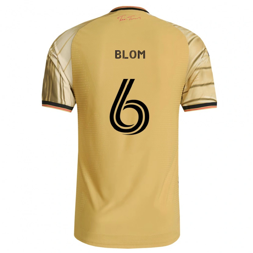 Danxen Kinder Njabulo Blom #6 Braun Gelb Schwarz Auswärtstrikot Trikot 2026/27 T-Shirt