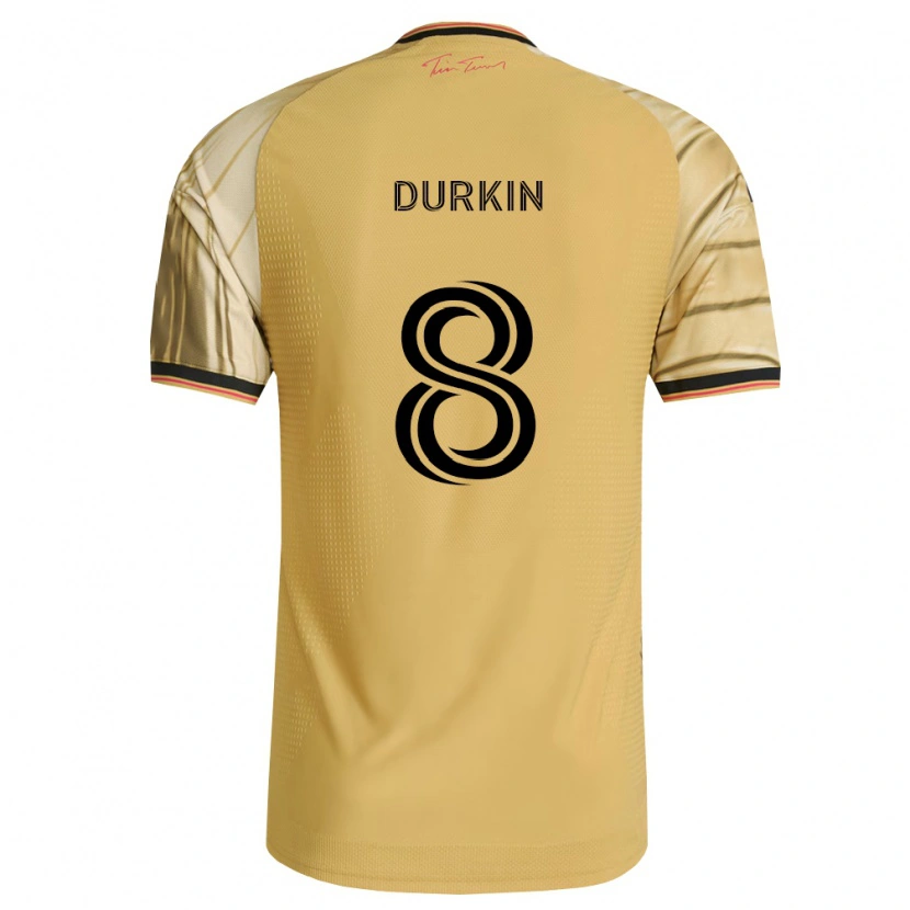 Danxen Kinder Chris Durkin #8 Braun Gelb Schwarz Auswärtstrikot Trikot 2026/27 T-Shirt