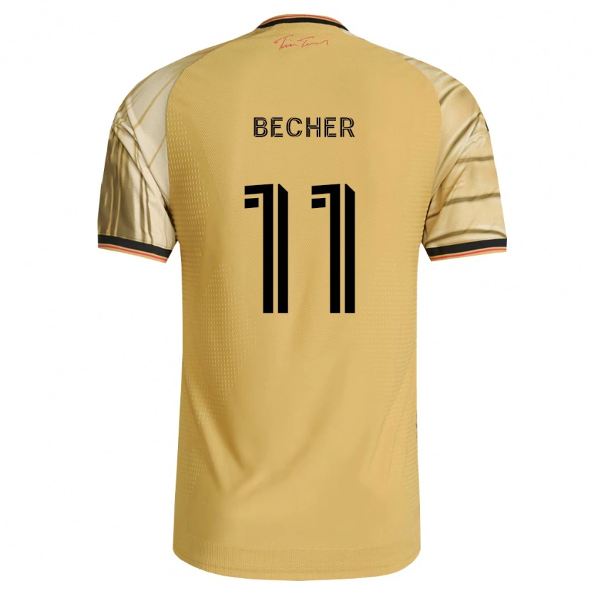 Danxen Kinder Simon Becher #11 Braun Gelb Schwarz Auswärtstrikot Trikot 2026/27 T-Shirt