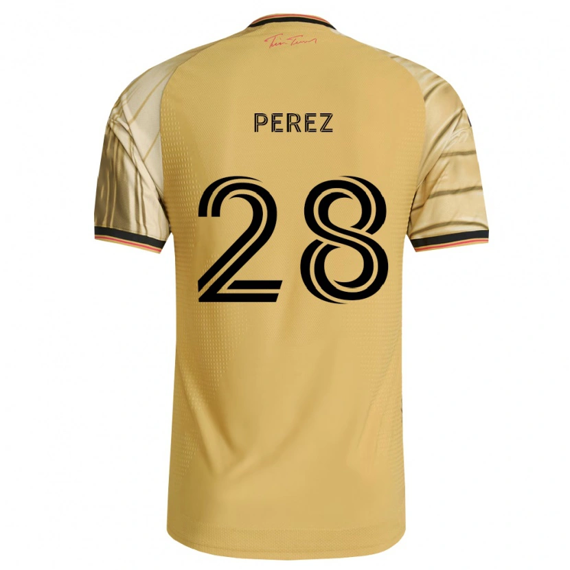 Danxen Kinder Miguel Perez #28 Braun Gelb Schwarz Auswärtstrikot Trikot 2026/27 T-Shirt