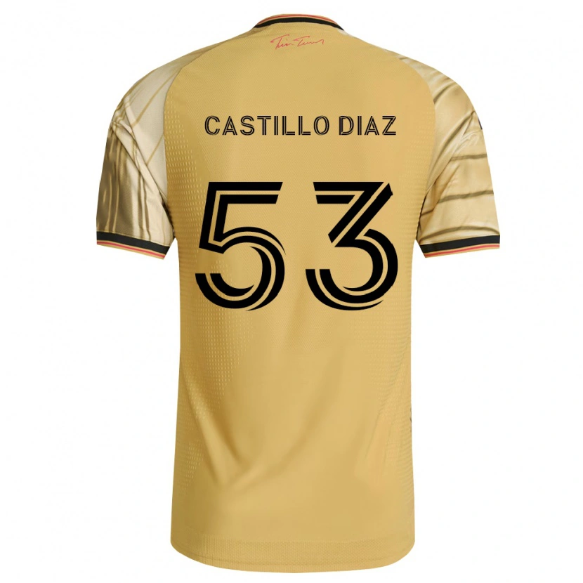 Danxen Kinder Jesus Castillo Diaz #53 Braun Gelb Schwarz Auswärtstrikot Trikot 2026/27 T-Shirt
