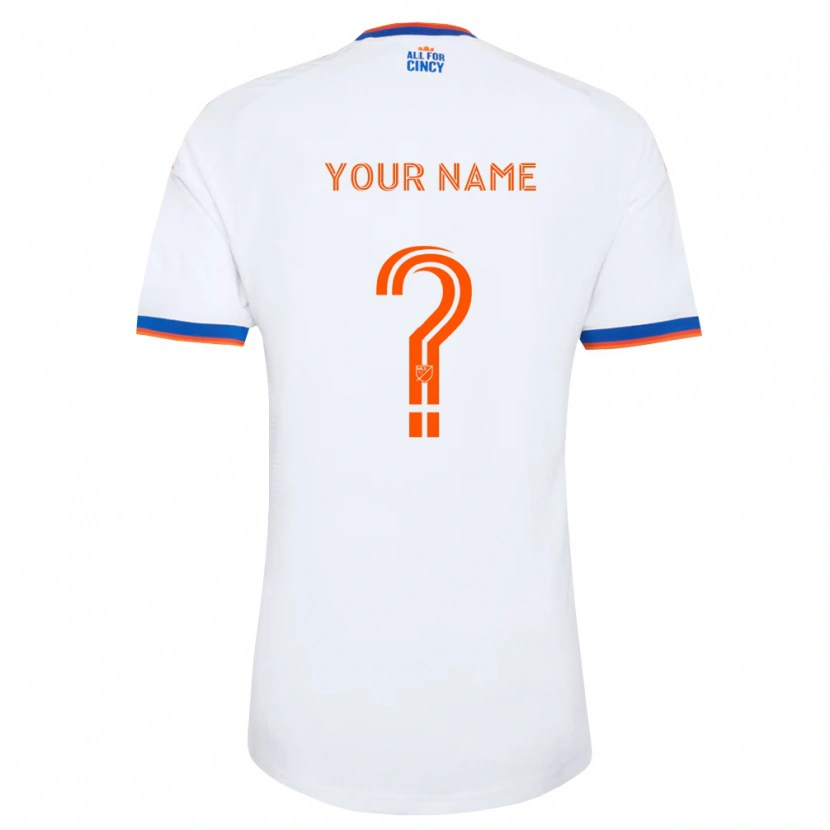 Danxen Kinder Ihren Namen #0 Weiß Marineblau Orange Auswärtstrikot Trikot 2026/27 T-Shirt