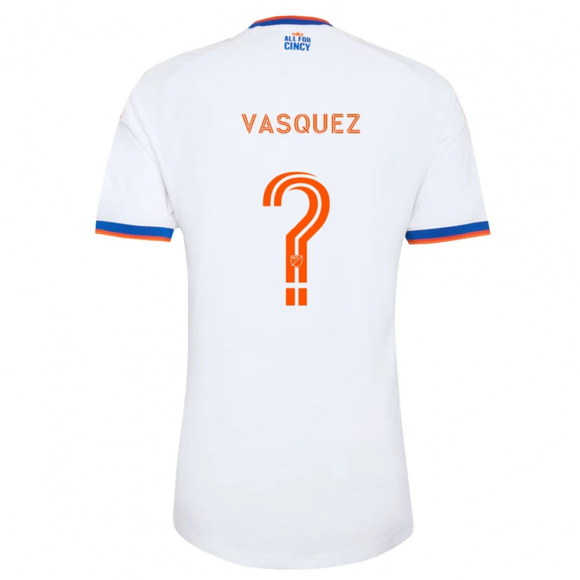 Danxen Kinder Bryan Vásquez #0 Weiß Marineblau Orange Auswärtstrikot Trikot 2026/27 T-Shirt