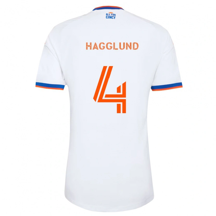 Danxen Kinder Nick Hagglund #4 Weiß Marineblau Orange Auswärtstrikot Trikot 2026/27 T-Shirt
