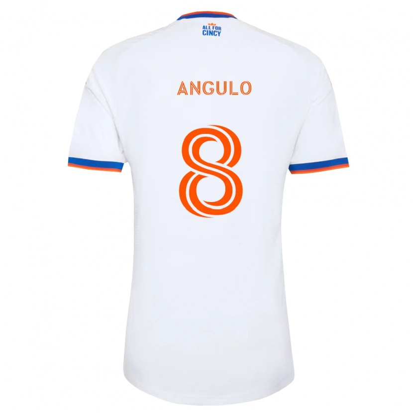 Danxen Kinder Marco Angulo #8 Weiß Marineblau Orange Auswärtstrikot Trikot 2026/27 T-Shirt