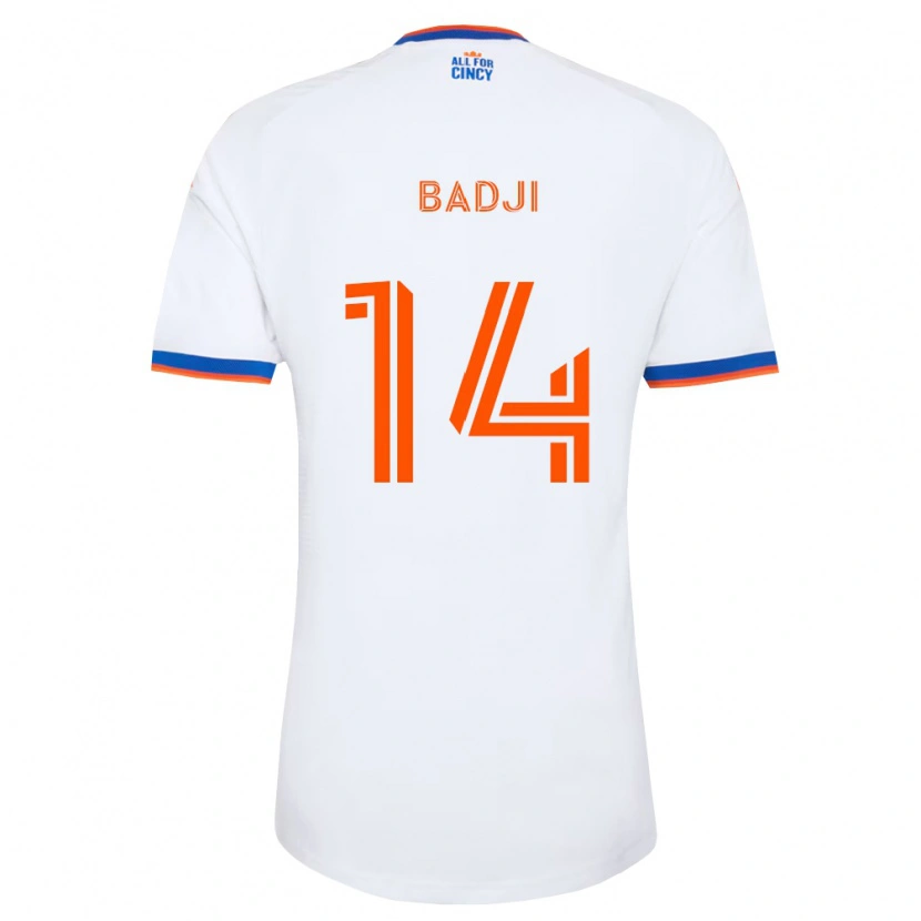 Danxen Kinder Dominique Badji #14 Weiß Marineblau Orange Auswärtstrikot Trikot 2026/27 T-Shirt