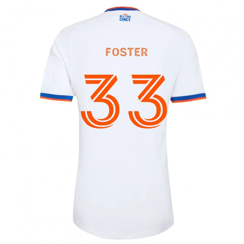 Danxen Kinder Isaiah Foster #33 Weiß Marineblau Orange Auswärtstrikot Trikot 2026/27 T-Shirt