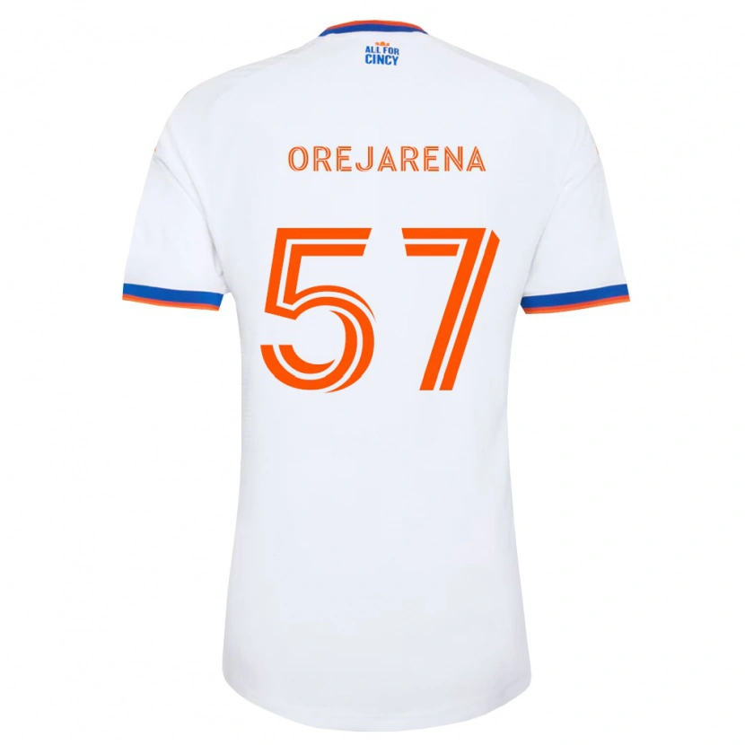 Danxen Kinder Leo Orejarena #57 Weiß Marineblau Orange Auswärtstrikot Trikot 2026/27 T-Shirt