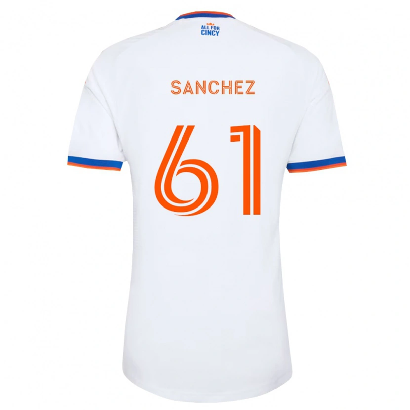 Danxen Kinder Santiago Sanchez #61 Weiß Marineblau Orange Auswärtstrikot Trikot 2026/27 T-Shirt