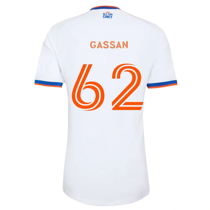 Danxen Kinder Noah Gassan #62 Weiß Marineblau Orange Auswärtstrikot Trikot 2026/27 T-Shirt