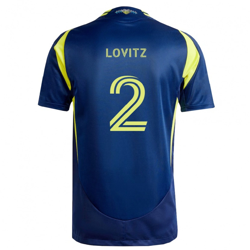 Danxen Kinder Daniel Lovitz #2 Gelb Marineblau Auswärtstrikot Trikot 2026/27 T-Shirt