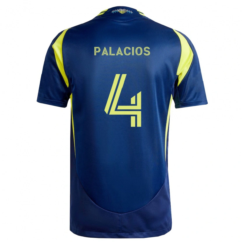 Danxen Kinder Jeison Palacios #4 Gelb Marineblau Auswärtstrikot Trikot 2026/27 T-Shirt