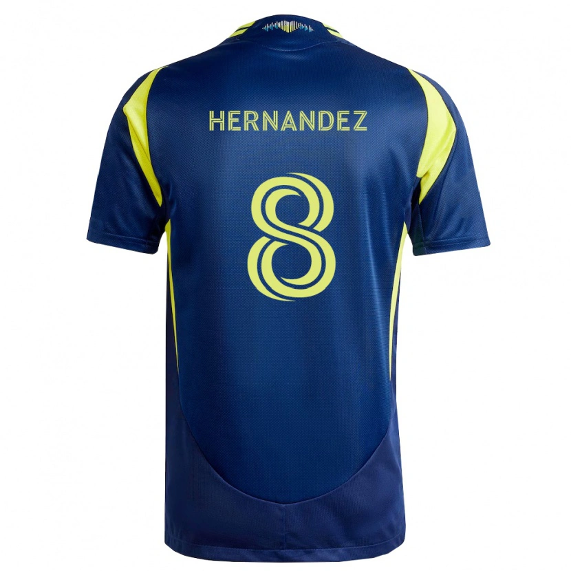 Danxen Kinder Jonathan Hernández #8 Gelb Marineblau Auswärtstrikot Trikot 2026/27 T-Shirt