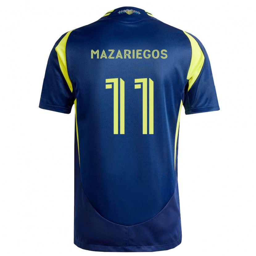 Danxen Kinder Jacob Mazariegos #11 Gelb Marineblau Auswärtstrikot Trikot 2026/27 T-Shirt