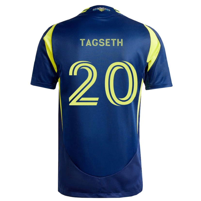 Danxen Kinder Edvard Tagseth #20 Gelb Marineblau Auswärtstrikot Trikot 2026/27 T-Shirt