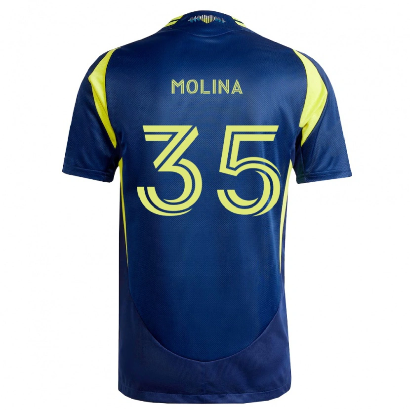 Danxen Kinder Malachi Molina #35 Gelb Marineblau Auswärtstrikot Trikot 2026/27 T-Shirt