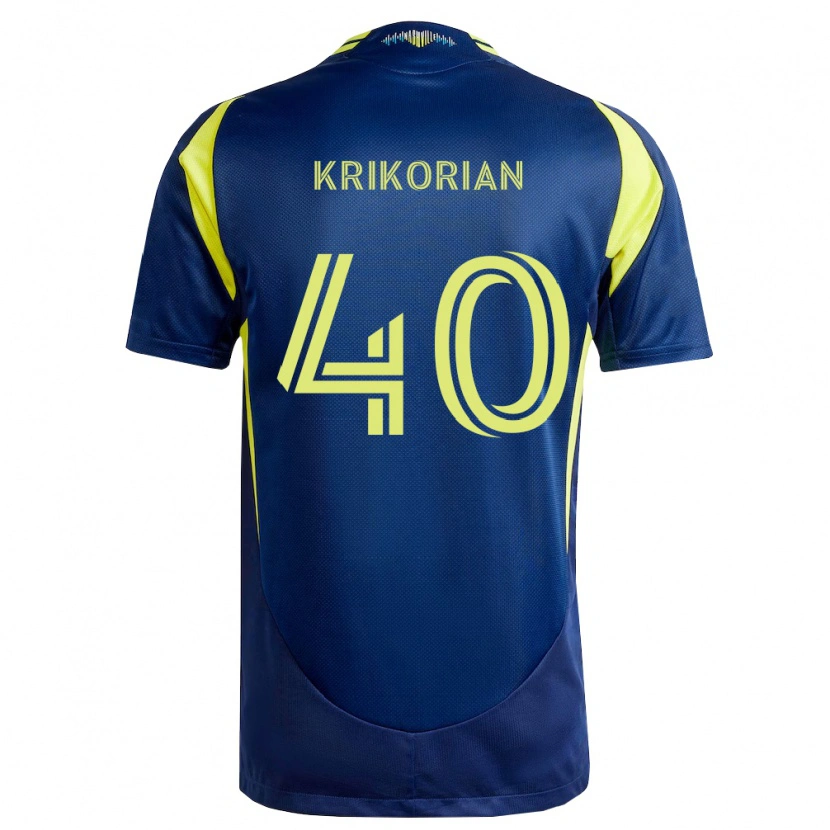 Danxen Kinder Andre Krikorian #40 Gelb Marineblau Auswärtstrikot Trikot 2026/27 T-Shirt