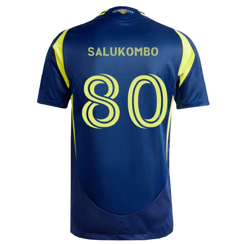 Danxen Kinder David Salukombo #80 Gelb Marineblau Auswärtstrikot Trikot 2026/27 T-Shirt
