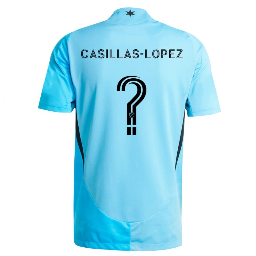 Danxen Kinder Carlos Casillas-Lopez #0 Hellblau Schwarz Auswärtstrikot Trikot 2026/27 T-Shirt