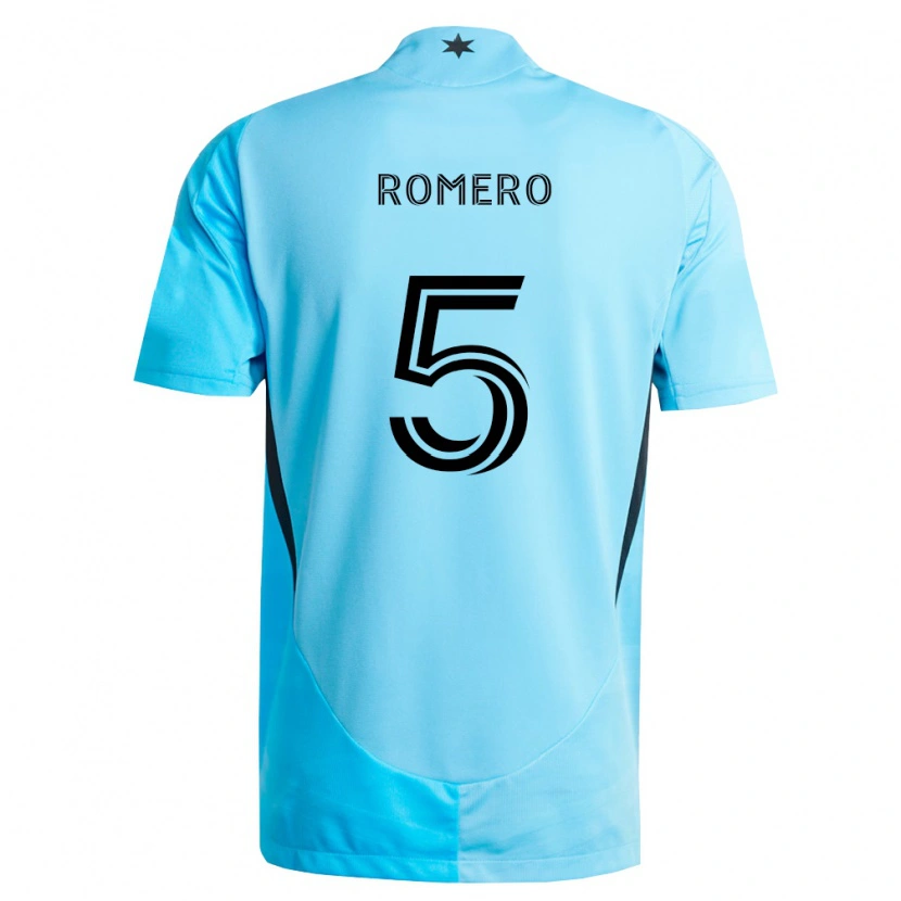 Danxen Kinder Nicolás Romero #5 Hellblau Schwarz Auswärtstrikot Trikot 2026/27 T-Shirt