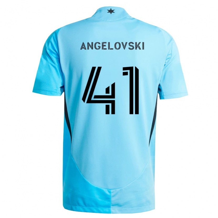 Danxen Kinder Lazar Angelovski #41 Hellblau Schwarz Auswärtstrikot Trikot 2026/27 T-Shirt